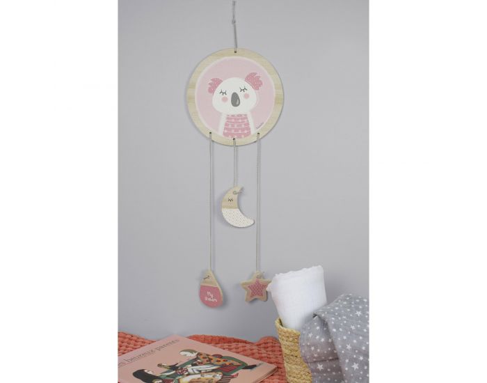 KADOLIS Porte-message Attrape-rve en bois - Koala Rose (10)