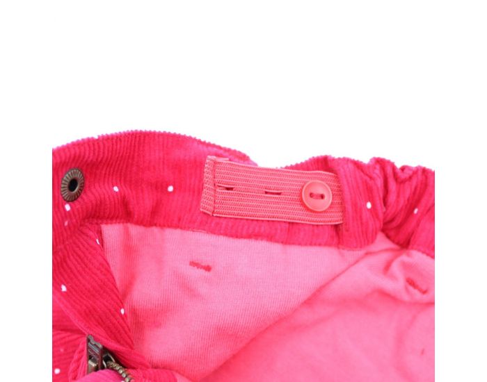 LA QUEUE DU CHAT Jupe Rouge  Pois en Velours Bio (2)