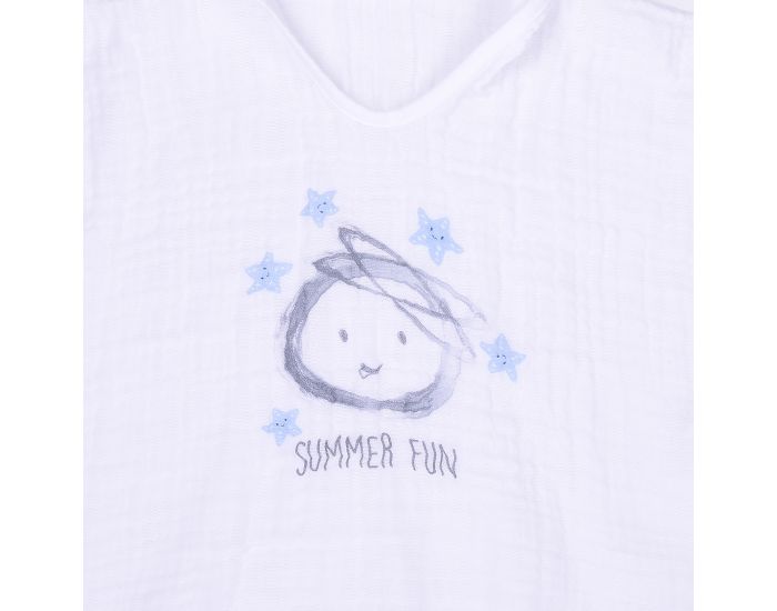 BEBESEO Peignoir Mousseline Bio Bleu (2)