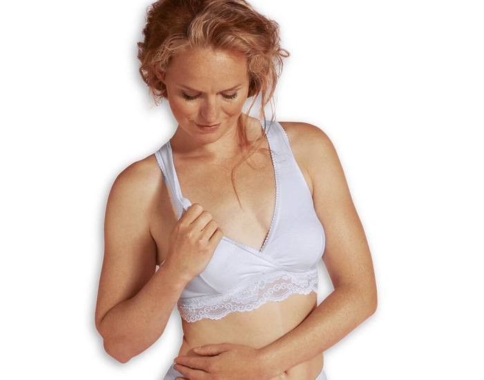 brassiere d'allaitement cache-coeur en coton bio - blanche m (Carriwell) - Image 2