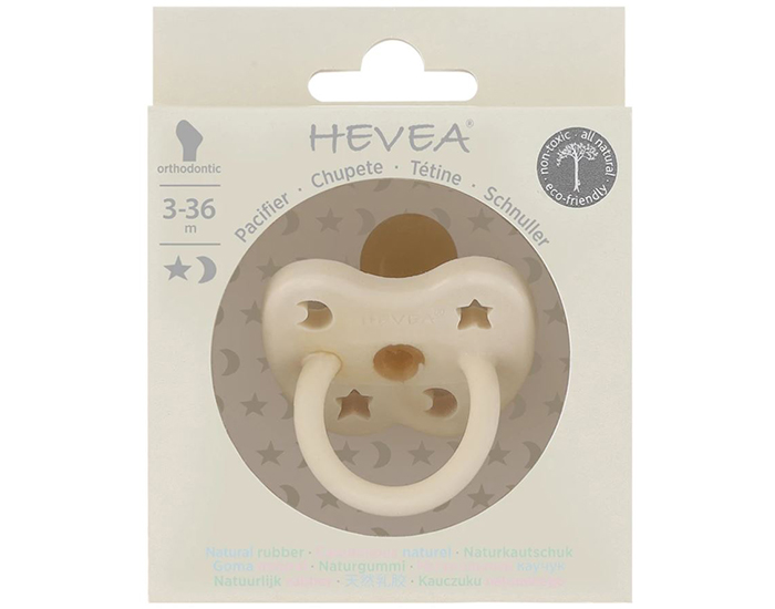 HEVEA Sucette Physiologique en Caoutchouc Naturel Colore - Blanc Laiteux 3-36 mois (3)