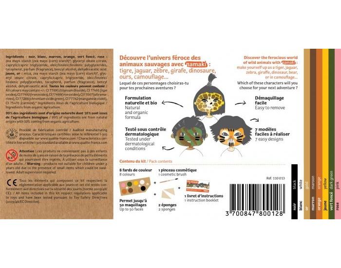 NAMAKI Kit maquillage bio 8 couleurs - Vie sauvage - Ds 3 ans (3)