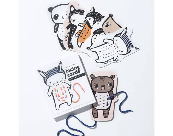 WEE GALLERY Cartes  lacer - Bbs animaux - Ds 3 ans (1)