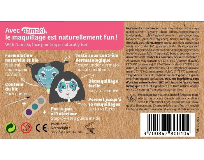 NAMAKI Kit maquillage bio 3 couleurs - Fe et Sirne (3)