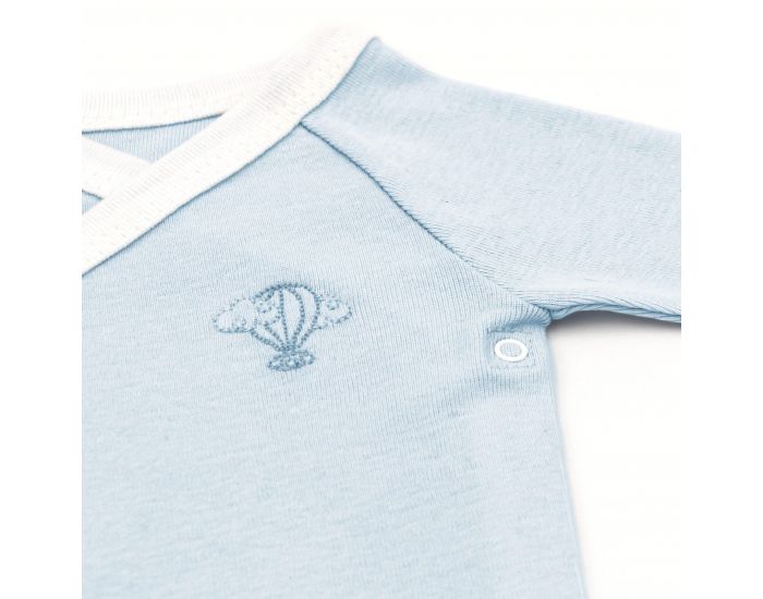PREMIERS MOMENTS Body Crois - 100% Coton Bio - Azur (2)