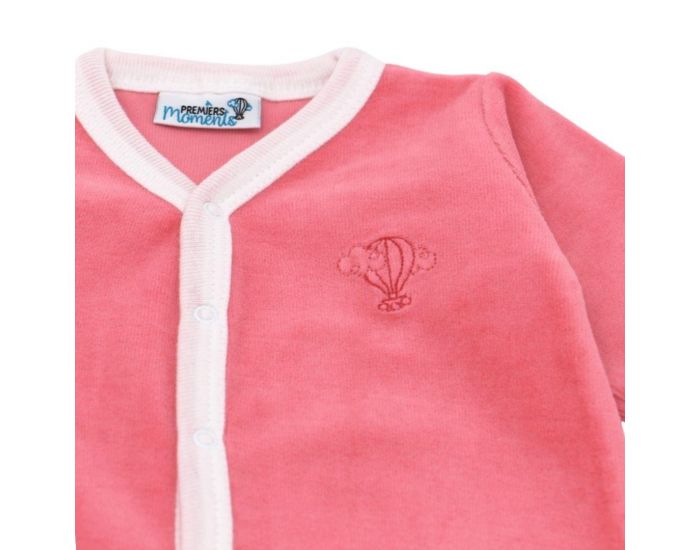 PREMIERS MOMENTS Pyjama Velours 100% coton bio - Corail (1)