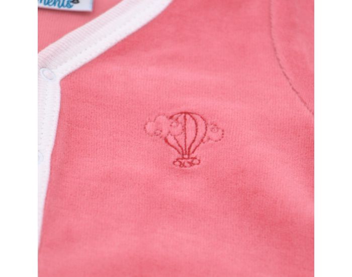 PREMIERS MOMENTS Pyjama Velours 100% coton bio - Corail (2)