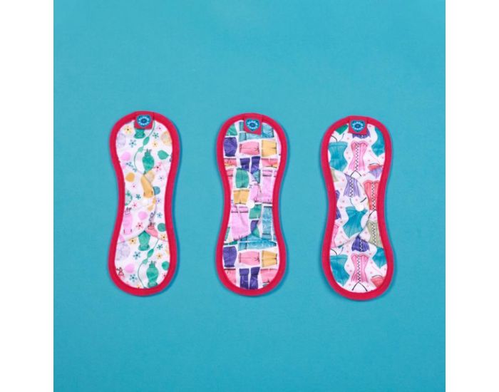 BLOOM & NORA Lot de 3 serviettes hyginiques lavables Bloom - Boudoir (2)