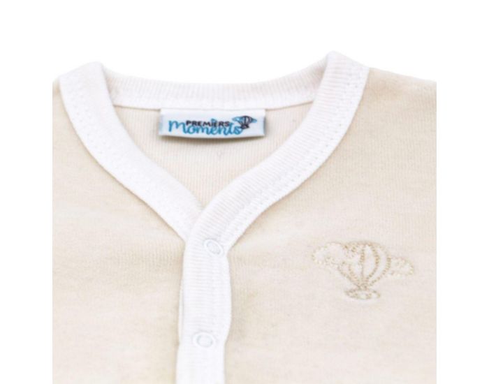 PREMIERS MOMENTS Pyjama Velours 100% Coton Bio - Crme (1)