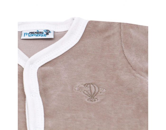 PREMIERS MOMENTS Pyjama Velours 100% coton bio- Noisette (1)