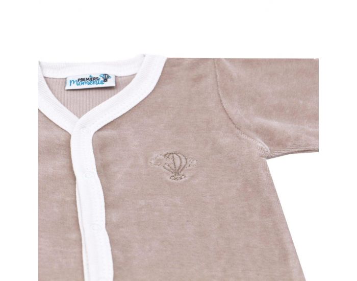PREMIERS MOMENTS Pyjama Velours 100% coton bio- Noisette (2)