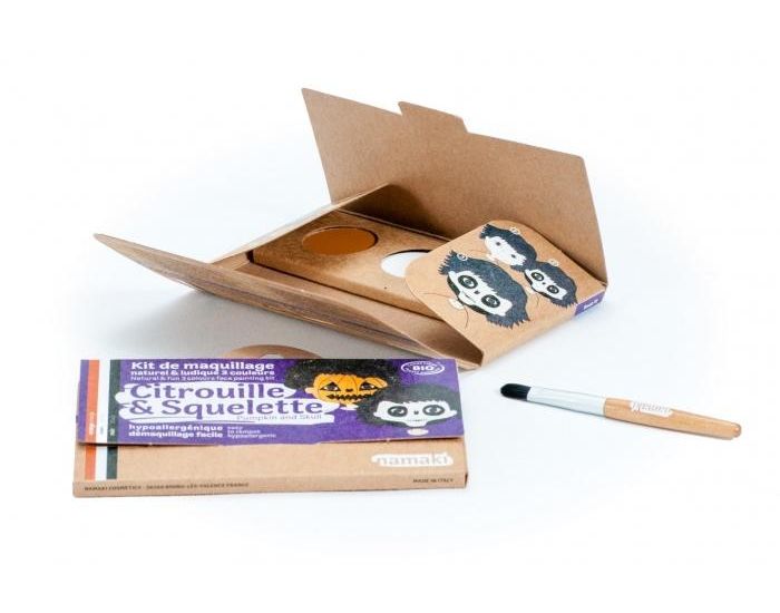 NAMAKI Kit maquillage bio 3 couleurs - Citrouille et Squelette (1)