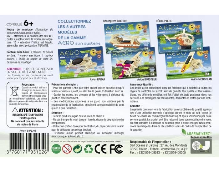 ROBOTIME Maquette Solaire - Biplan - Ds 6 ans (1)