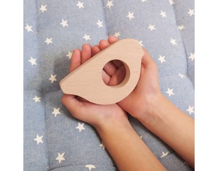 PAULETTE ET SACHA Anneau de Dentition en Bois - Msange - Ds la Naissance (1)