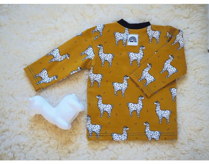 MOOMIE Tshirt Bb Lamas Moutarde (1)