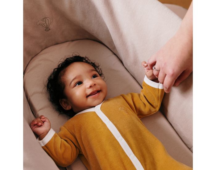  PREMIERS MOMENTS Couffin en feuilles de Palmier et Coton Bio + Support Blanc (2)