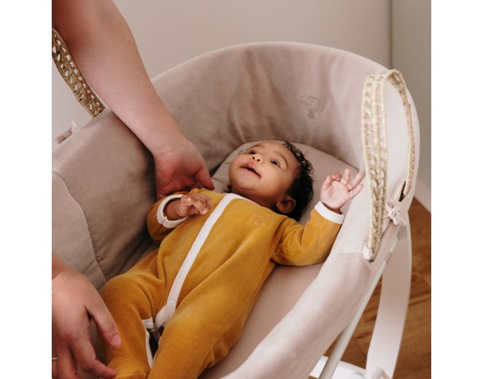  PREMIERS MOMENTS Couffin en feuilles de Palmier et Coton Bio + Support Blanc (3)