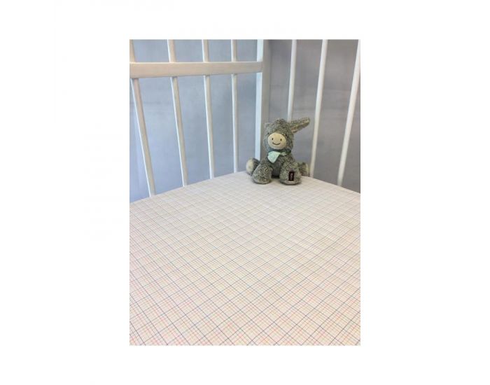 LES DRAPS DE MONIQUE Drap Housse - Quadrillage 120/60 (1)