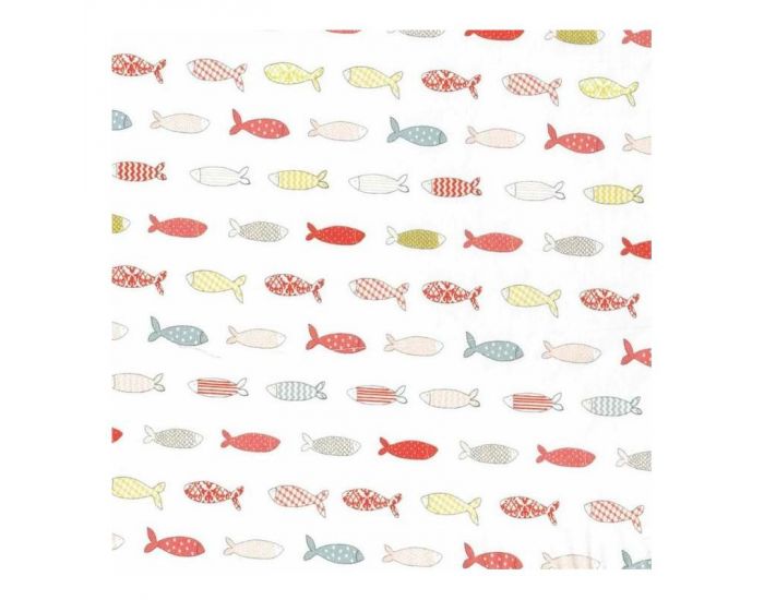 LES DRAPS DE MONIQUE Drap Housse Bio Poissons (1)