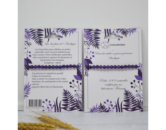IRREVERSIBLE Bracelet Papa / Maman - Pierres naturelles : Amethyste (3)