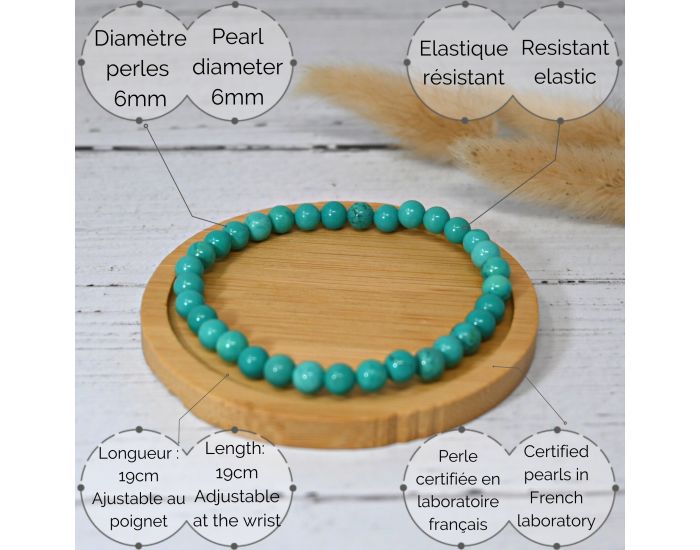 IRREVERSIBLE Bracelet Papa / Maman - Pierres naturelles : Turquoise Bleue (3)
