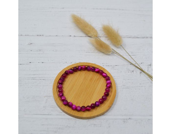 IRREVERSIBLE Bracelet Papa / Maman - Pierres naturelles : Oeil de tigre Rose (1)