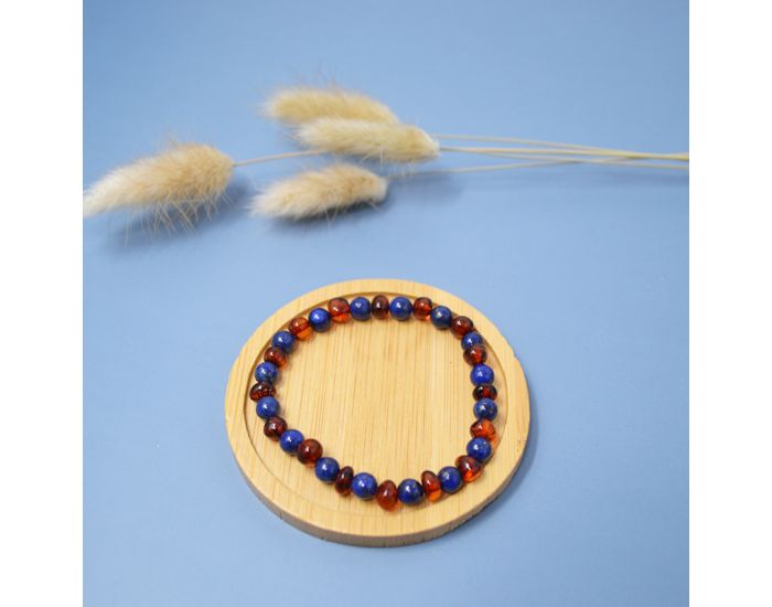  IRREVERSIBLE BIJOUX Bracelet Papa / Maman - Ambre / Lapis Lazuli (1)