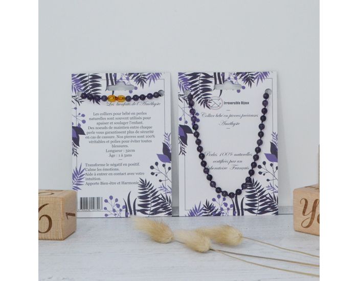 IRREVERSIBLE Collier B�b� - Pierres Naturelles : Amethyste (3)