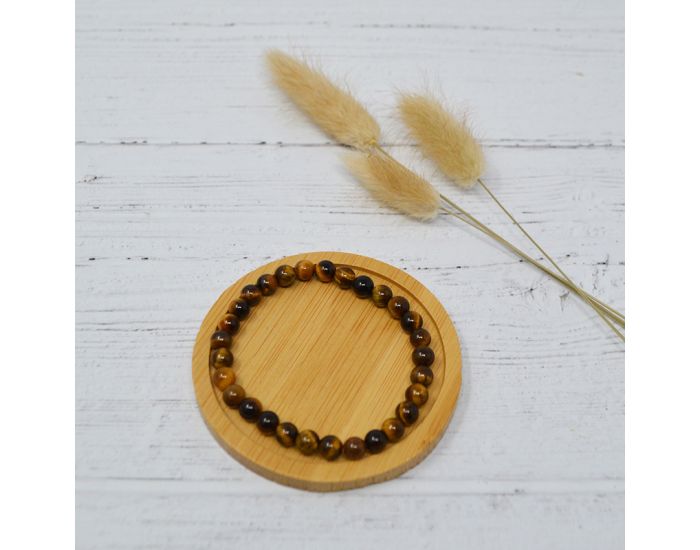 IRREVERSIBLE Bracelet Papa / Maman - Pierres naturelles : Oeil de Tigre Marron (1)