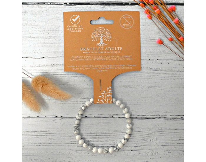 IRREVERSIBLE Bracelet Papa / Maman - Pierres naturelles : Turquoise blanche (4)