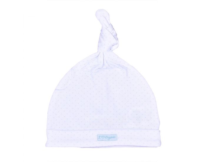 SEVIRA KIDS Bonnet  Noeud en Coton Biologique - Dreams Bleu - Pois (2)