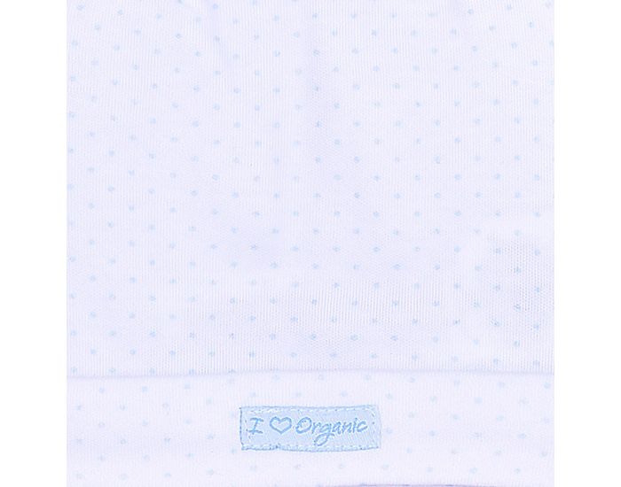 SEVIRA KIDS Bonnet  Noeud en Coton Biologique - Dreams Bleu - Pois (3)