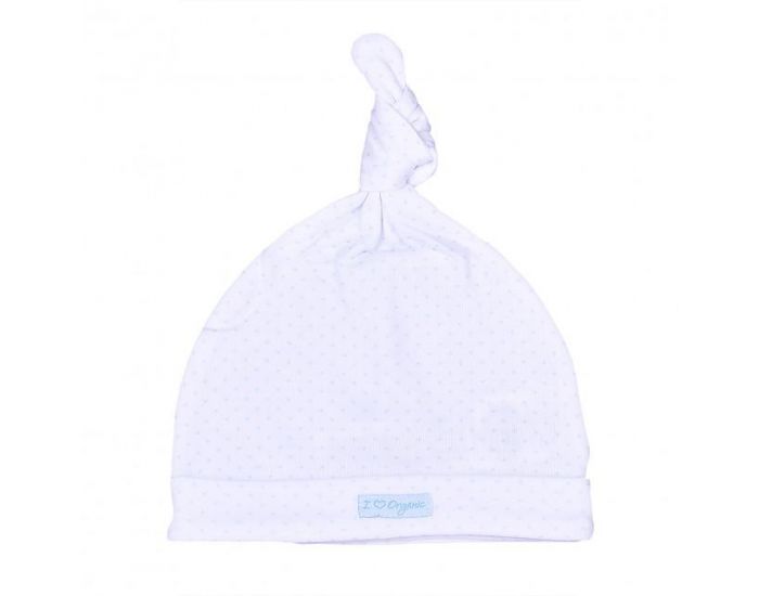SEVIRA KIDS Bonnet  Noeud en Coton Biologique - Dreams Bleu - Pois (5)