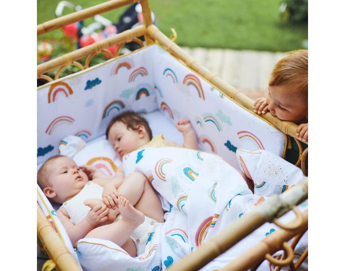 SEVIRA KIDS Tour de lit universel en coton - Arc en ciel (1)