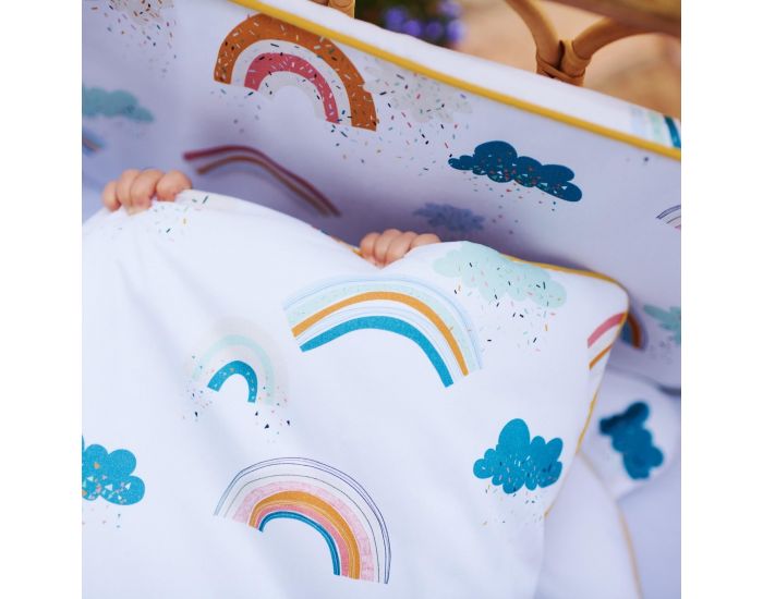 SEVIRA KIDS Tour de lit universel en coton - Arc en ciel (3)