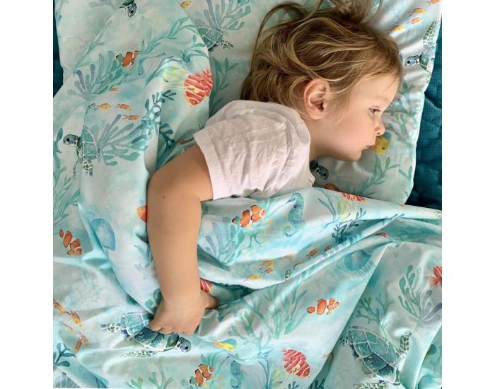 SEVIRA KIDS Couette 135x100 cm et Oreiller Enfant 2 en 1 Prt  Dormir - Ocan (4)