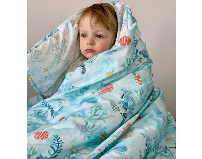 SEVIRA KIDS Couette 135x100 cm et Oreiller Enfant 2 en 1 Prt  Dormir - Ocan (5)