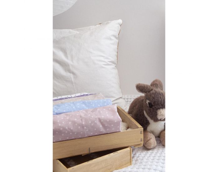 KADOLIS Drap Housse Enfant en Coton Bio - Etoile Lilas (6)