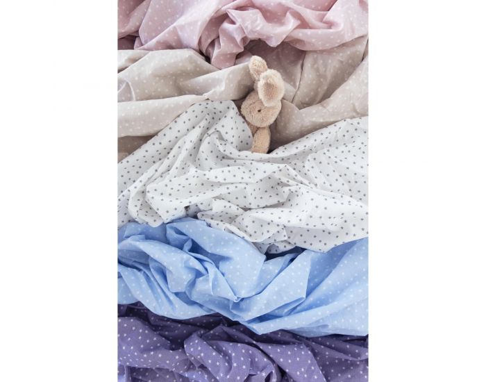 KADOLIS Drap housse Berceau/landau en Coton Bio - Etoiles Rose (3)