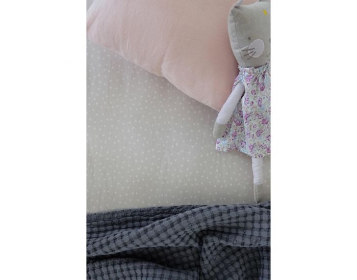 KADOLIS Drap housse B�b� en Coton Bio - Etoiles Beige (7)