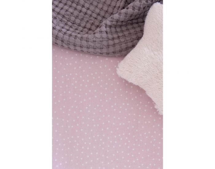 KADOLIS Drap housse Bb en Coton Bio - Etoiles Rose (1)