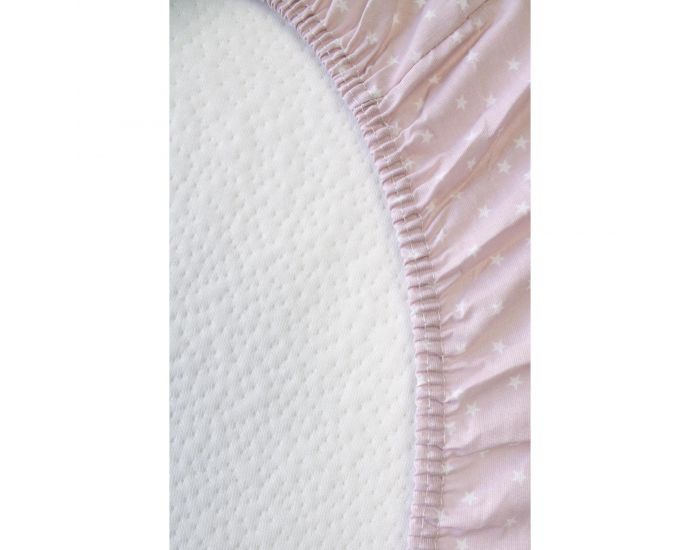 KADOLIS Drap housse Bb en Coton Bio - Etoiles Rose (2)
