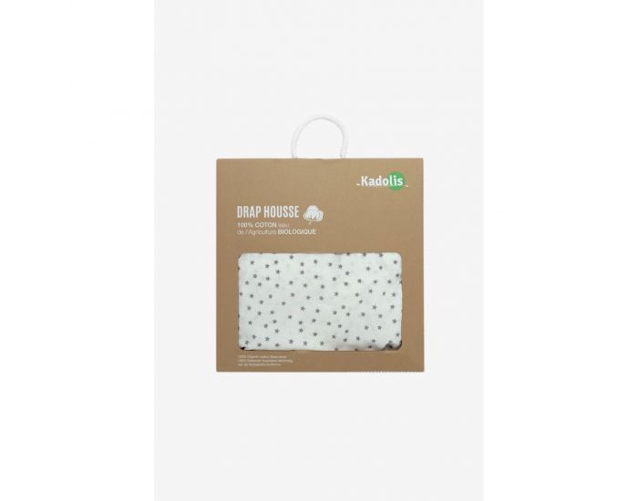 KADOLIS Drap housse Bb en Coton Bio - Etoiles Rose (23)
