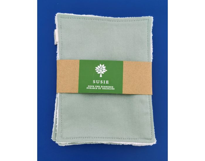 SUSIE Lot de 5 Lingettes unies 100 % coton bio 11 x 15 cm (11)