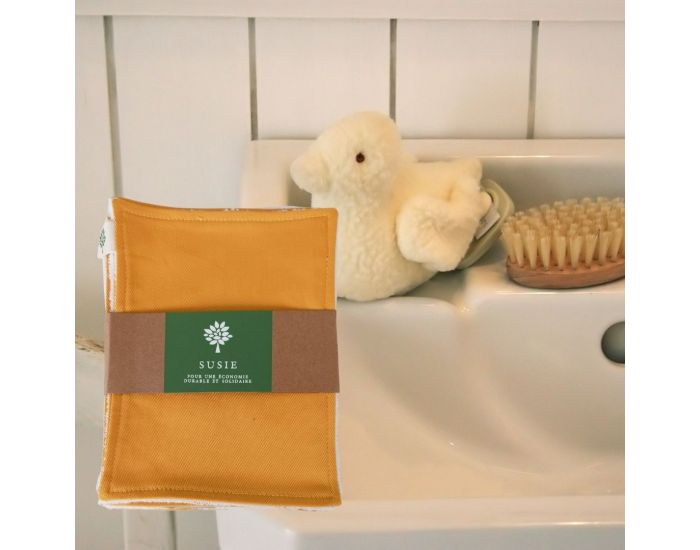 SUSIE Lot de 5 Lingettes unies 100 % coton bio 11 x 15 cm (3)