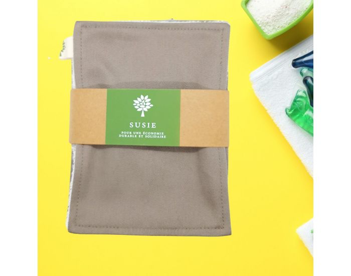 SUSIE Lot de 5 Lingettes unies 100 % coton bio 11 x 15 cm (4)