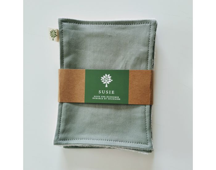 SUSIE Lot de 5 Lingettes unies 100 % coton bio 11 x 15 cm (5)