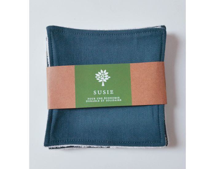 SUSIE Lot de 5 Lingettes Unies 100 % Coton Bio 11 x 11 cm (3)