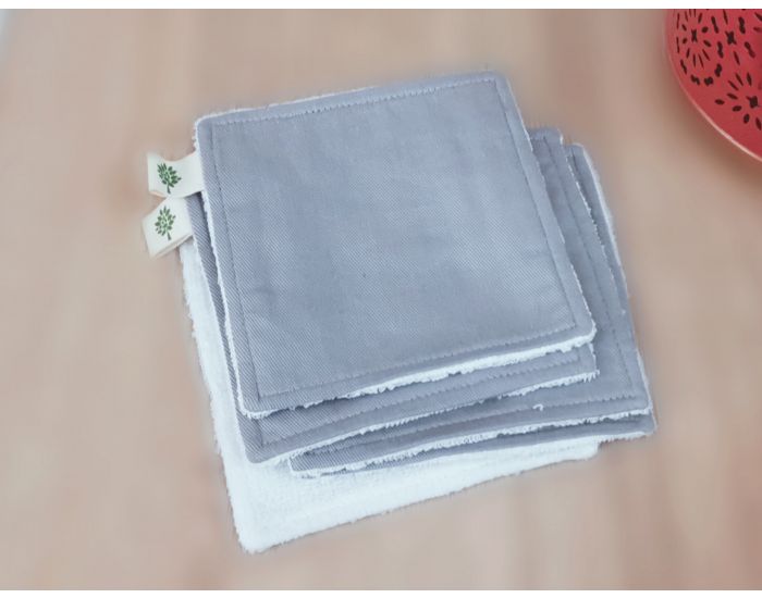 SUSIE Lot de 5 Lingettes Unies 100 % Coton Bio 11 x 11 cm (6)