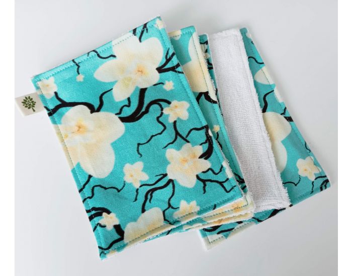 SUSIE Lot de 5 Lingettes imprimes 100 % coton bio 11 x 15 cm (15)